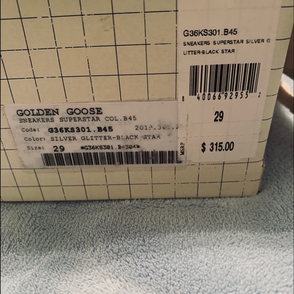 Golden Goose Superstar Sneakers Silver Glitter GIRL’S EU 29 NIB - Picture 9 of 9